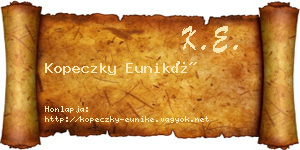 Kopeczky Euniké névjegykártya